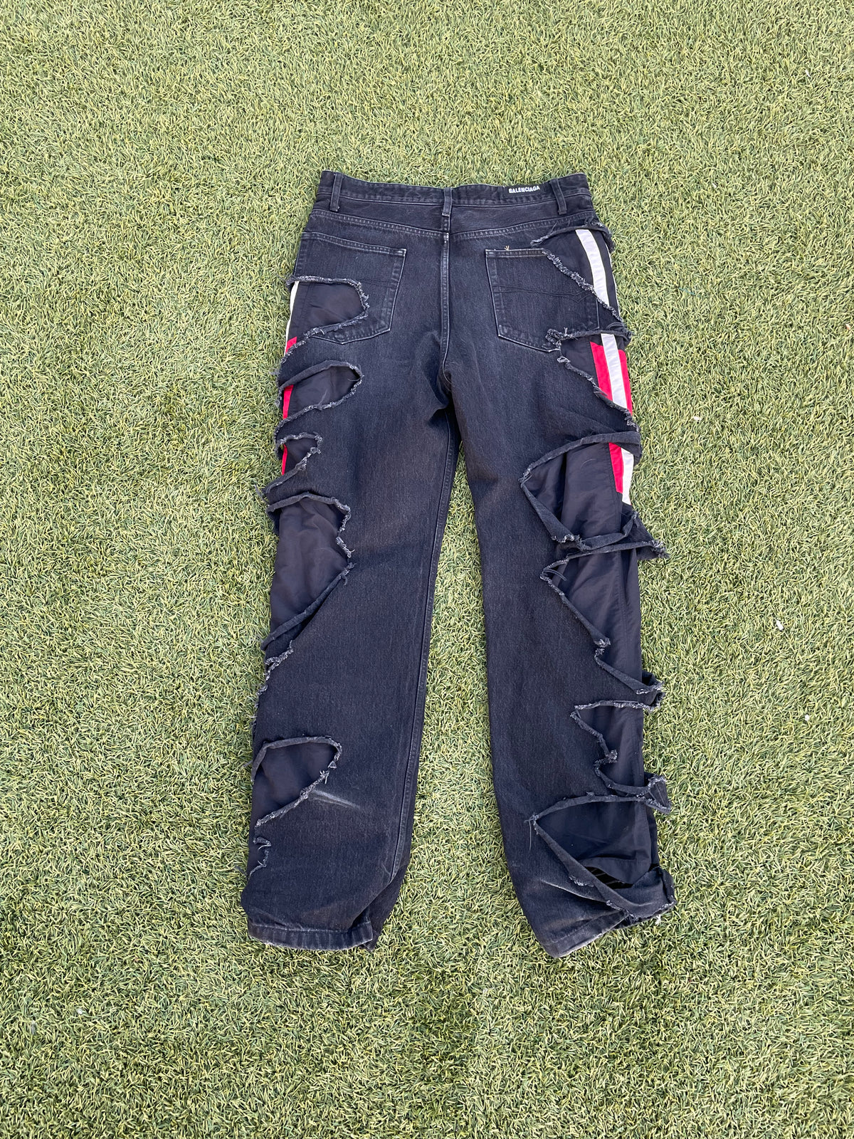 AW21 “Afterworld” - Balenciaga Slashed Sporty B Track Hybrid Denim