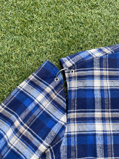 AW17 Vetements Football Shoulder Blue Checkered “Time Is Money” Flannel