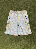 SS25 Aris Tatalovich Two Tone Plaid Cargo Shorts