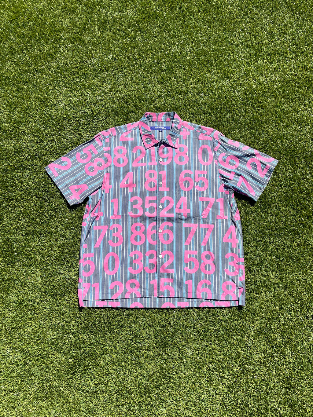 AD2002 Junya Watanabe All Over Print “Numbers” Button Up