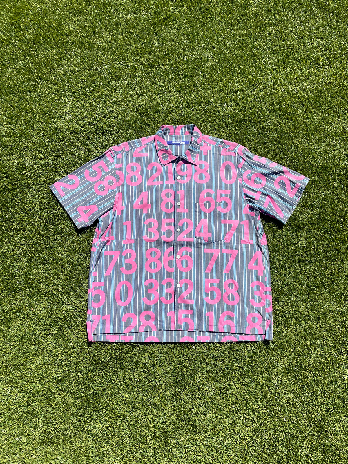 AD2002 Junya Watanabe All Over Print “Numbers” Button Up