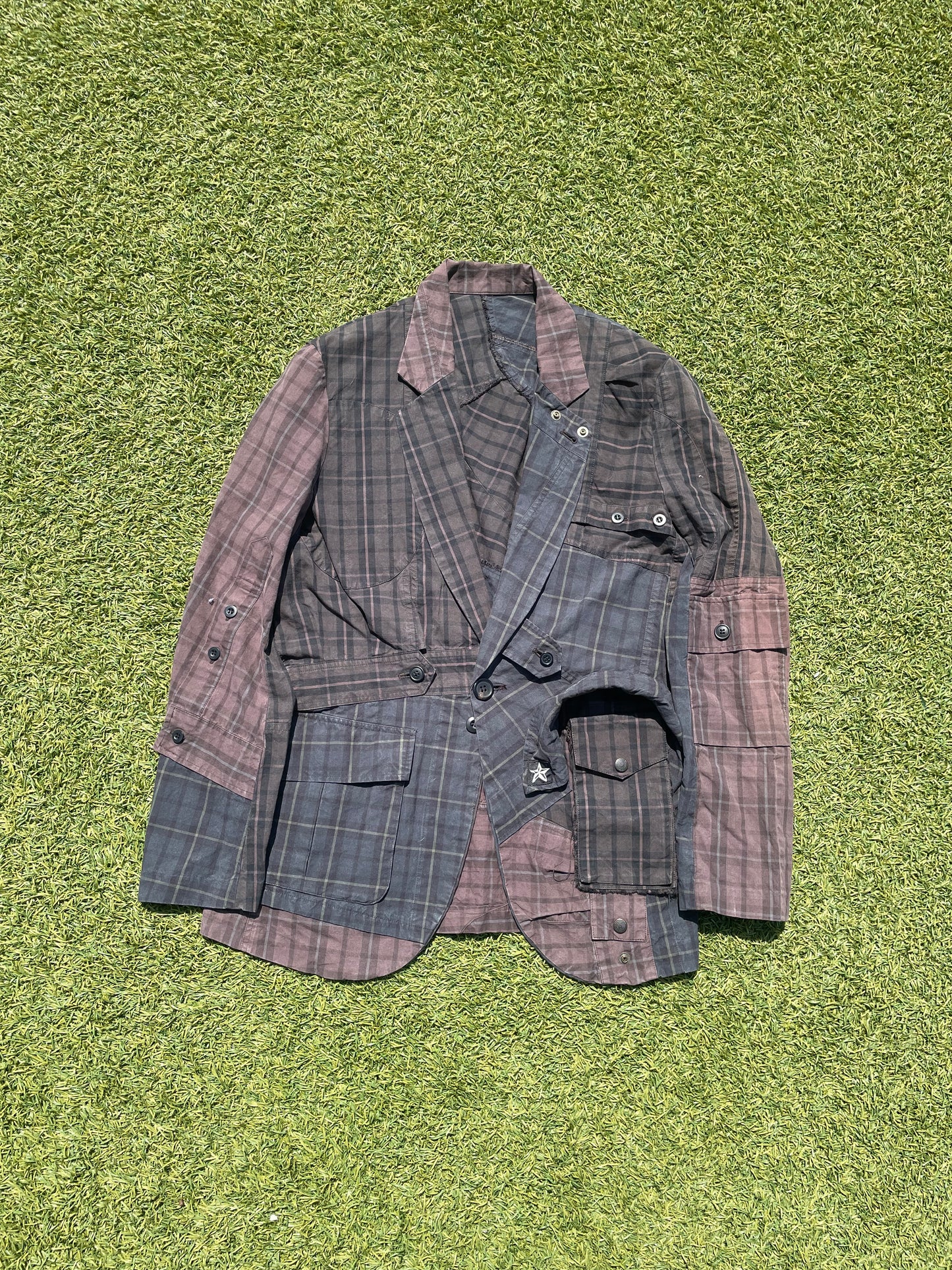SS05 “But Beautiful ll” - Undercover Plaid Reconstructed Military Blazer