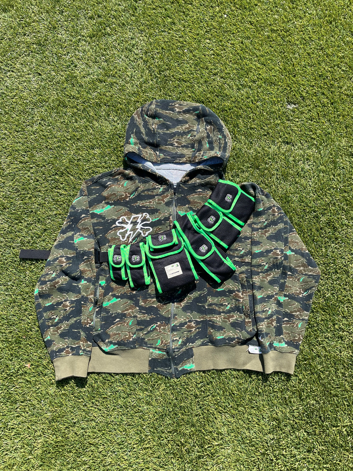 SS01 “Chaotic Discord” - Undercover Tiger Camo Zip Up Thermal Hoodie