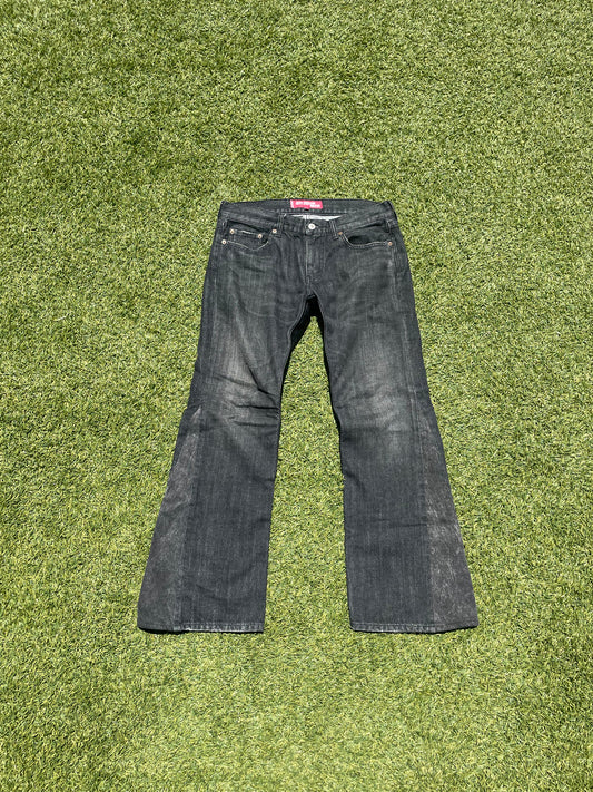 AD2012 Junya Watanabe CDG Hybrid Leather Flare Denim