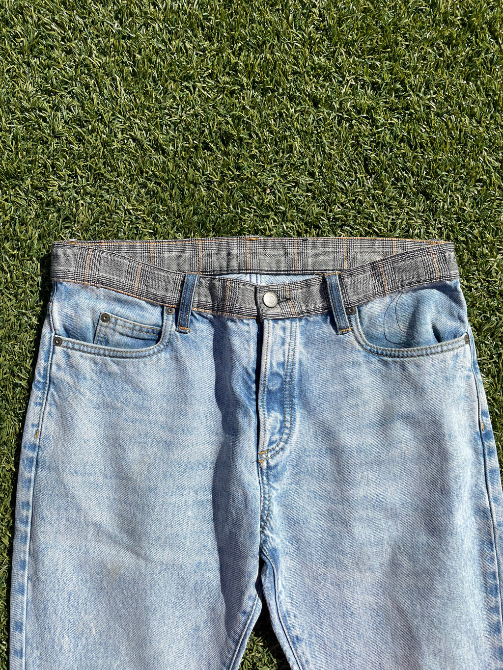 2017’ Maison Margiela Plaid Waistband Re-Edition Denim