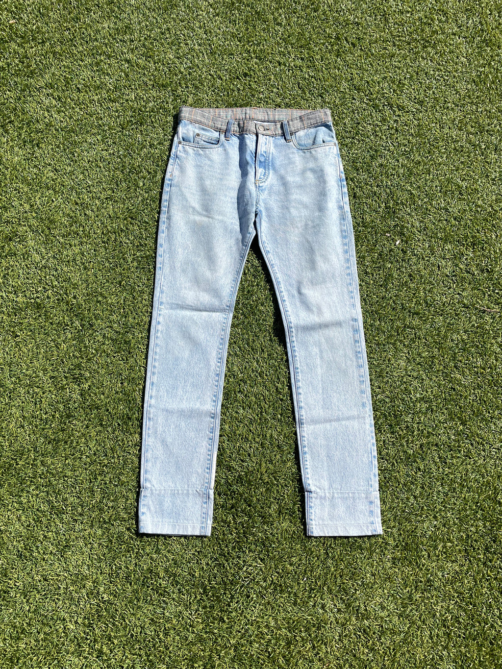 2017’ Maison Margiela Plaid Waistband Re-Edition Denim