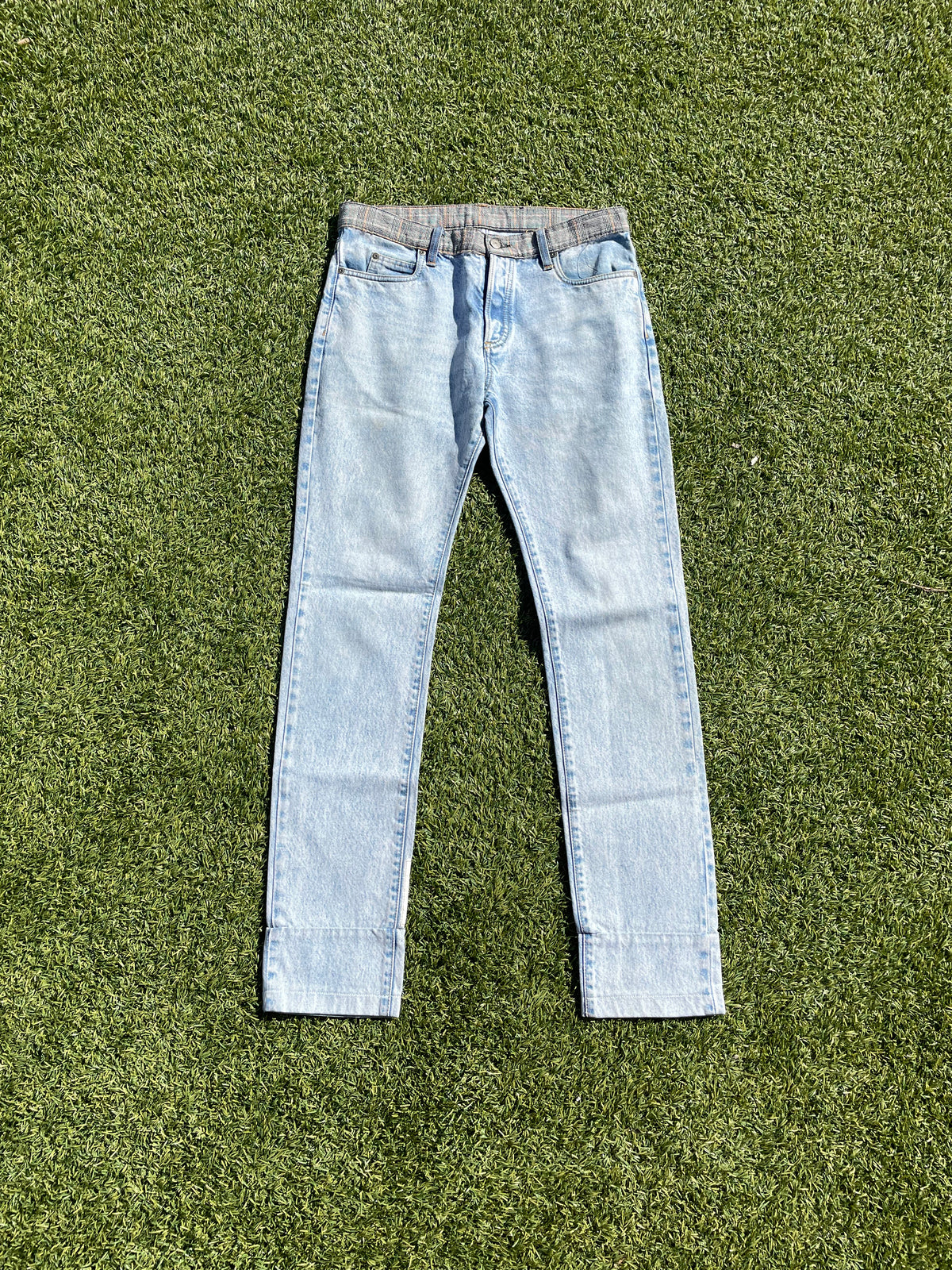2017’ Maison Margiela Plaid Waistband Re-Edition Denim