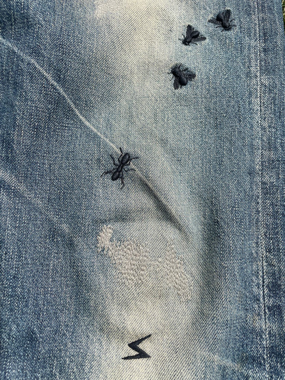 AW06 “GURUGURU” - Undercover Insects Embroidered Blue Denim