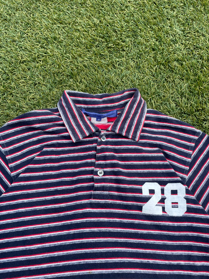 AD2006 Junya Watanabe “28” Stripe Hybrid Polo Shirt