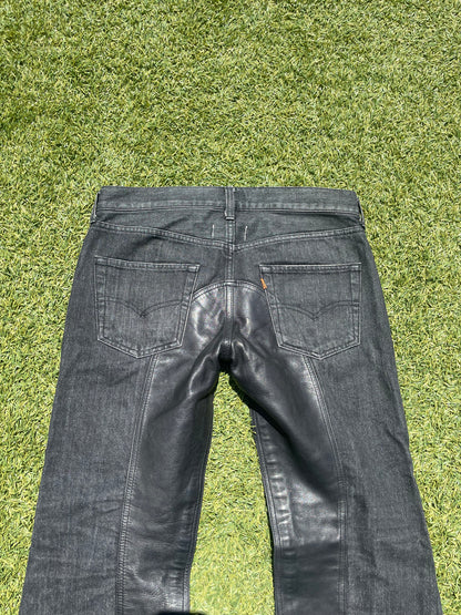 AD2012 Junya Watanabe CDG Hybrid Leather Flare Denim