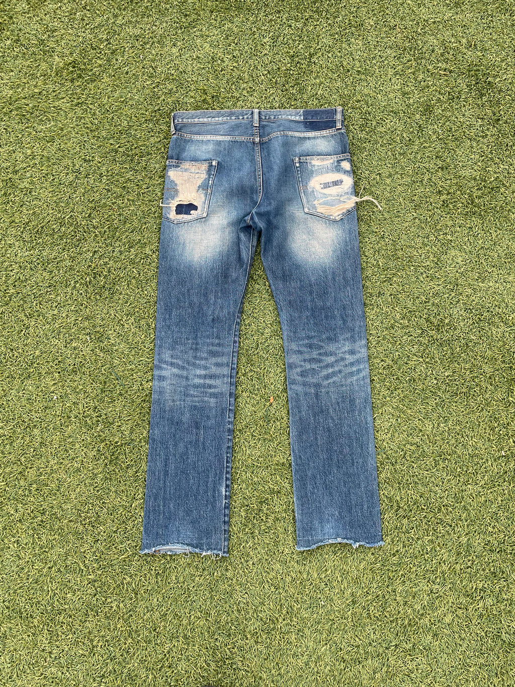 AW05 “Arts & Crafts” - Undercover Skull Distressed Indigo Denim
