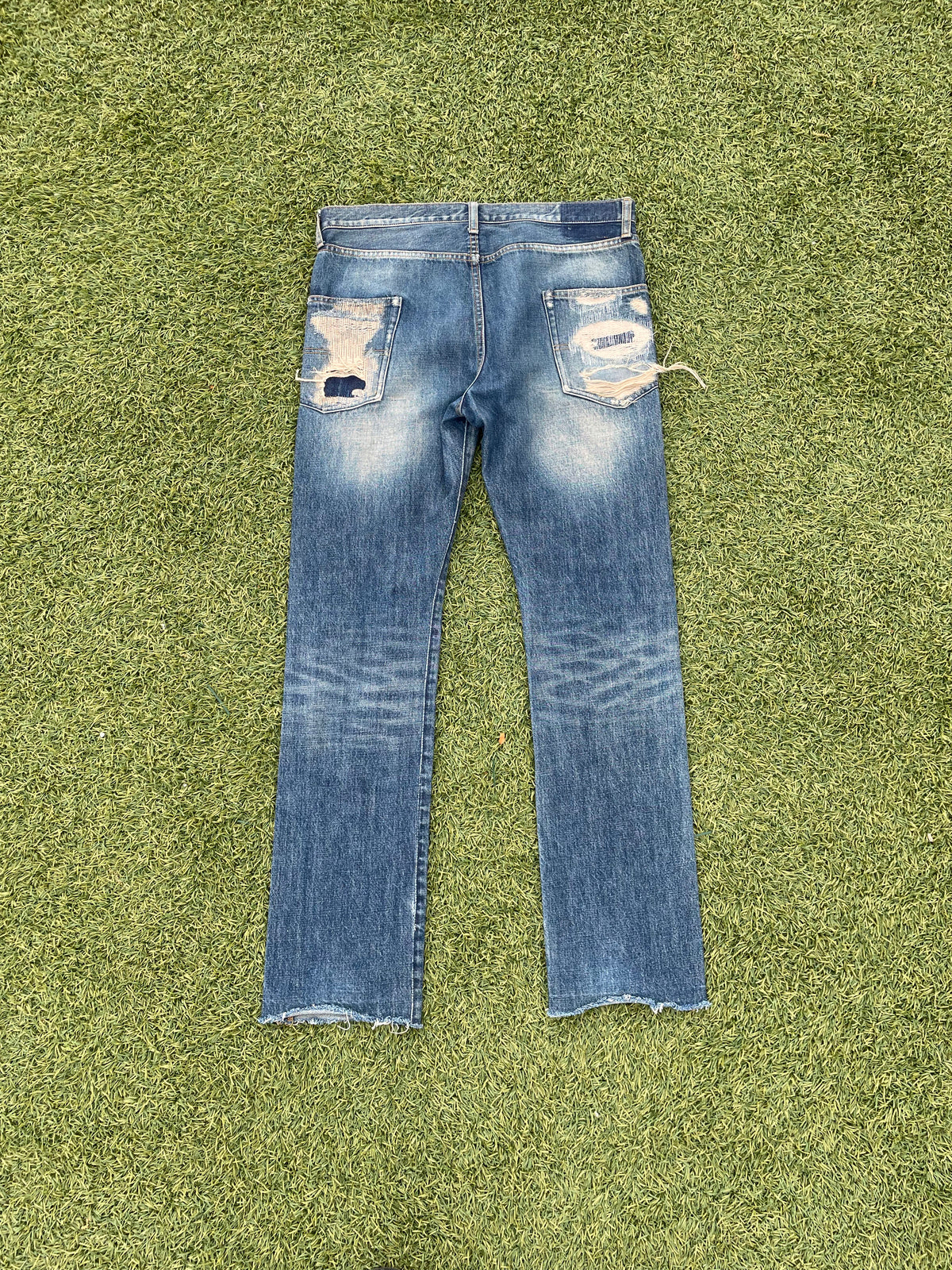 AW05 “Arts & Crafts” - Undercover Skull Distressed Indigo Denim