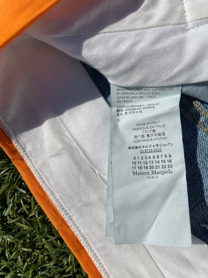 2019’ Maison Margiela Orange Waistband Spliced Denim