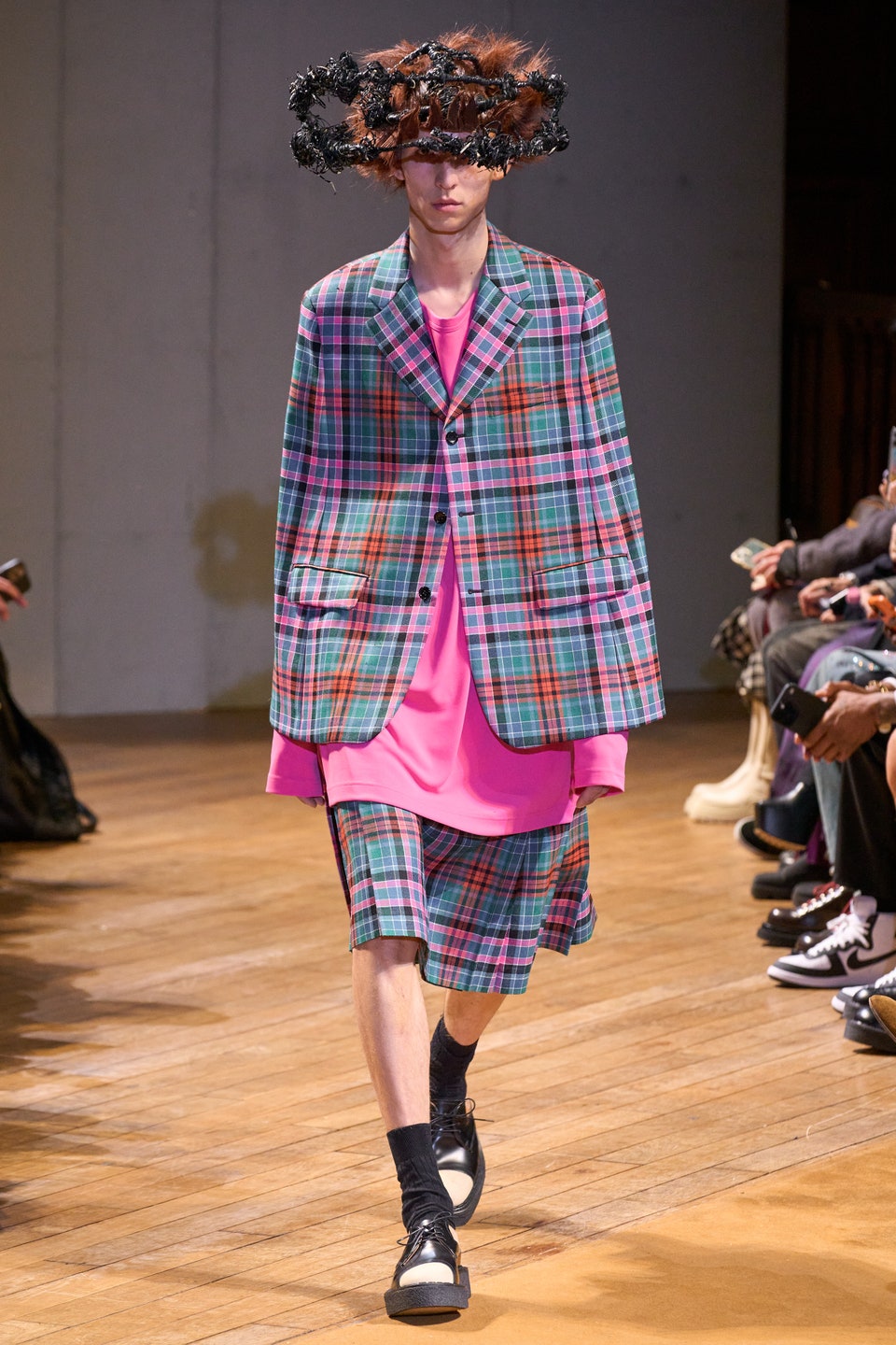 AD2023 Comme Des Garçons Homme+ Tartan Pleated Skirt