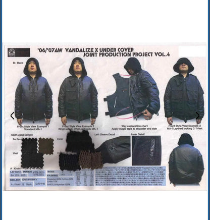 AW06/07 Undercover Vandalize Cargo Nylon Bomber Jacket
