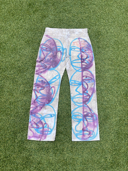 1/1 Nyree Arts “The Dream” Graffiti Painted Work Pant