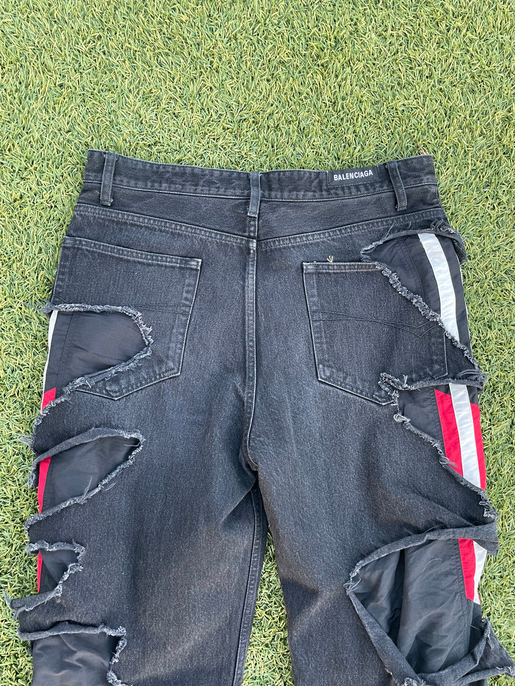 AW21 “Afterworld” - Balenciaga Slashed Sporty B Track Hybrid Denim