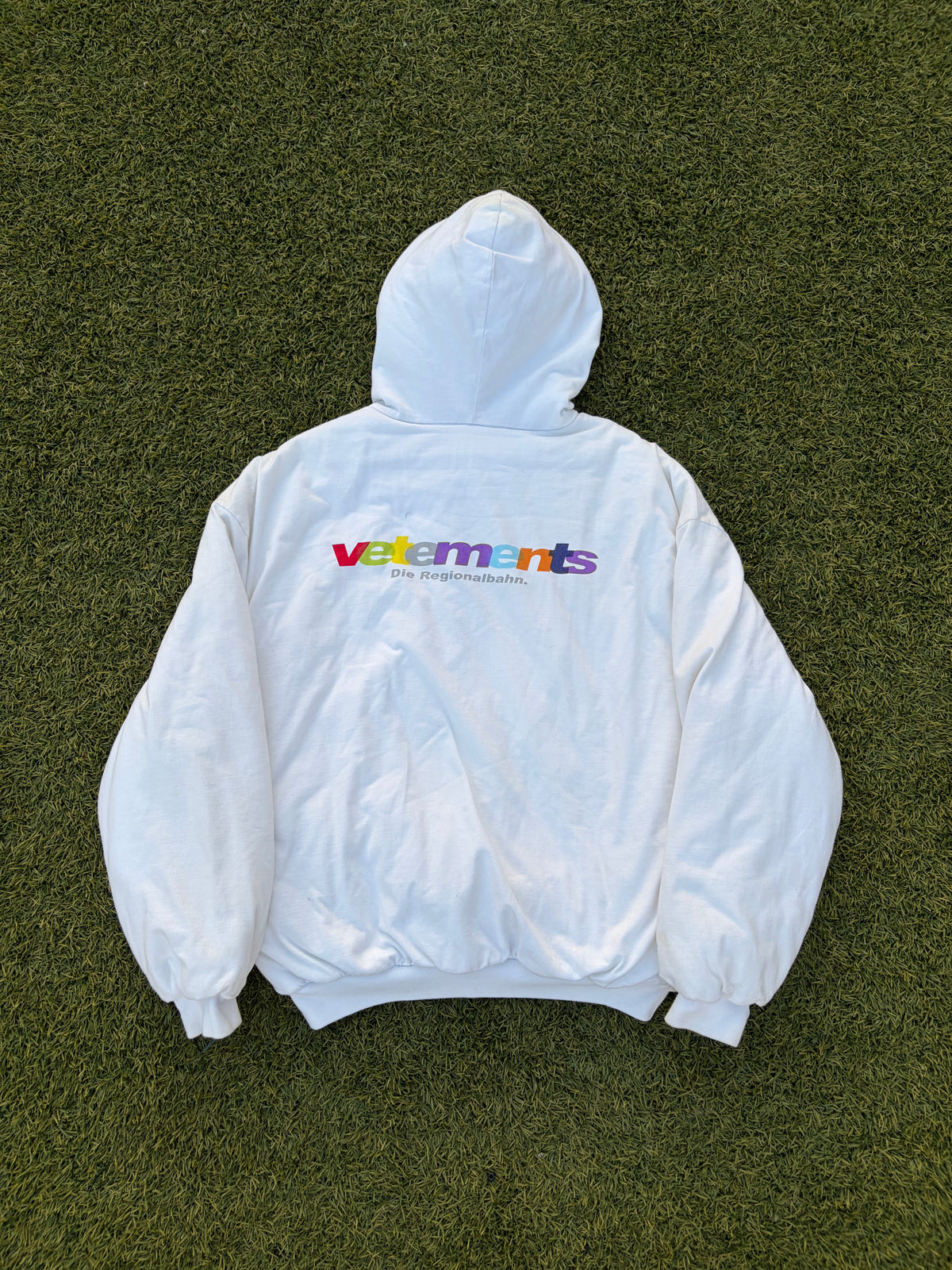 SS18 Vetements Multi-Color Logo “Die Regionalbahn” Padded Bomber Jacket