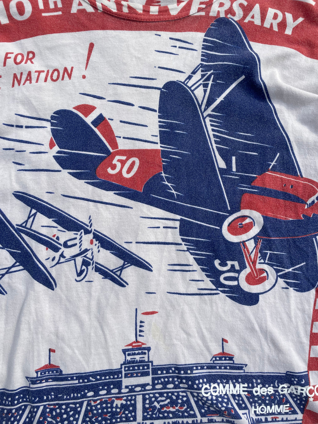 AD2003 Comme Des Garcons Homme '10th Anniversary' Airplane T-Shirt