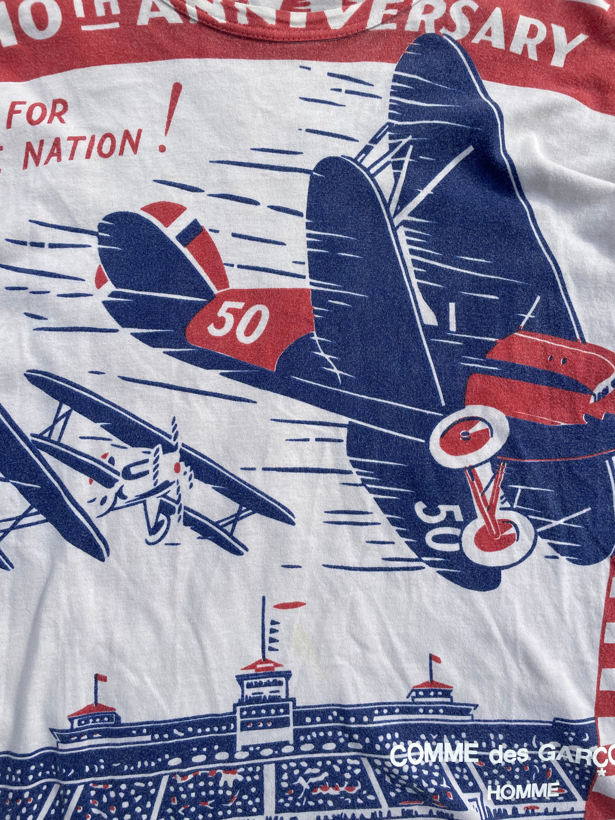 AD2003 Comme Des Garcons Homme '10th Anniversary' Airplane T-Shirt
