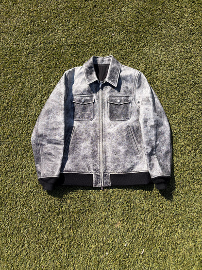AW17 “Brainwashed Generation” - Undercover Ash Smoke Crackle Leather Jacket
