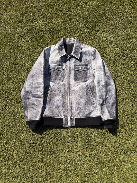 AW17 “Brainwashed Generation” - Undercover Ash Smoke Crackle Leather Jacket