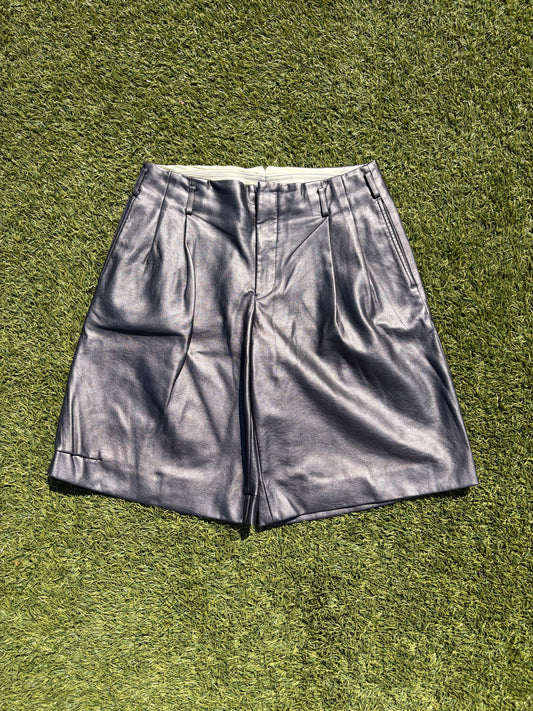 AD2020 Comme Des Garçons Leather Pleated Shorts