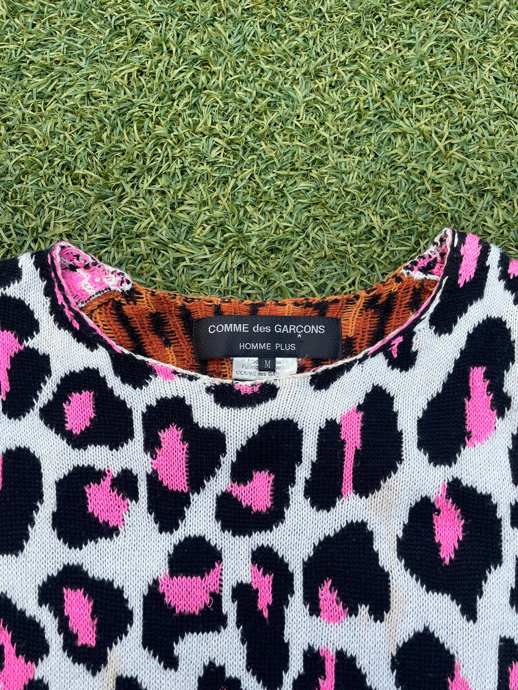 AD2017 Comme Des Garçons Multicolor Leopard Print Knit Sweater