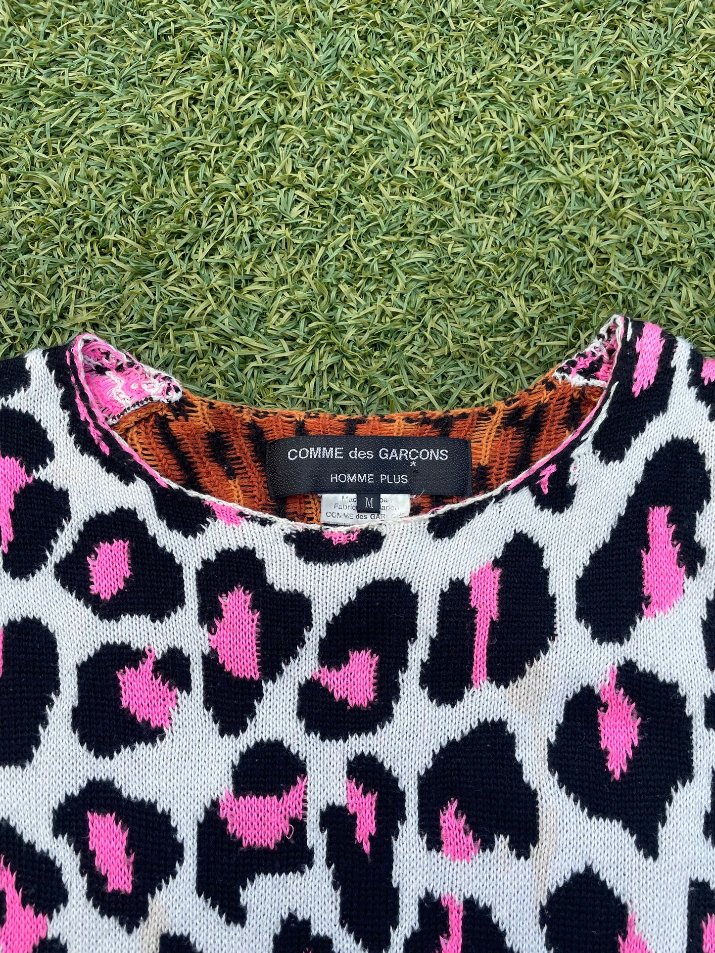 AD2017 Comme Des Garçons Multicolor Leopard Print Knit Sweater