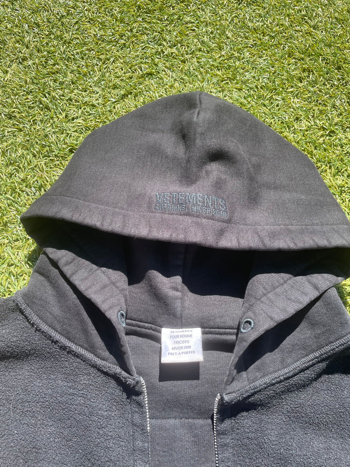 AW18 Vetements Inside Out Shark Zip Up Hoodie