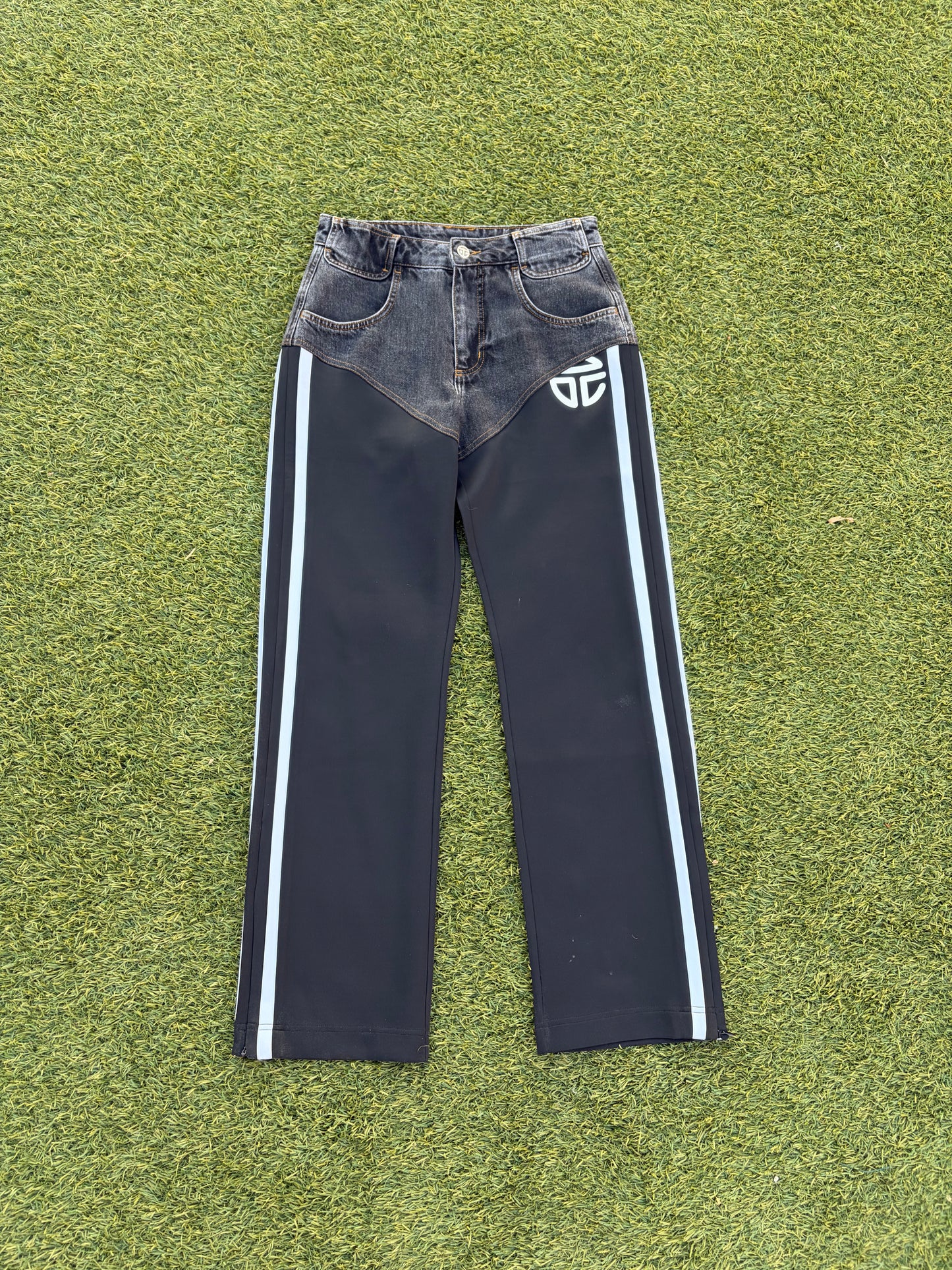 SS20 Telfar Hybrid Stripe Track Denim