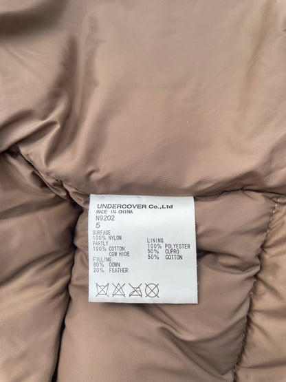 AW14 Undercover Hybrid Leather Sleeve Stripe Nylon Puffer Jacket