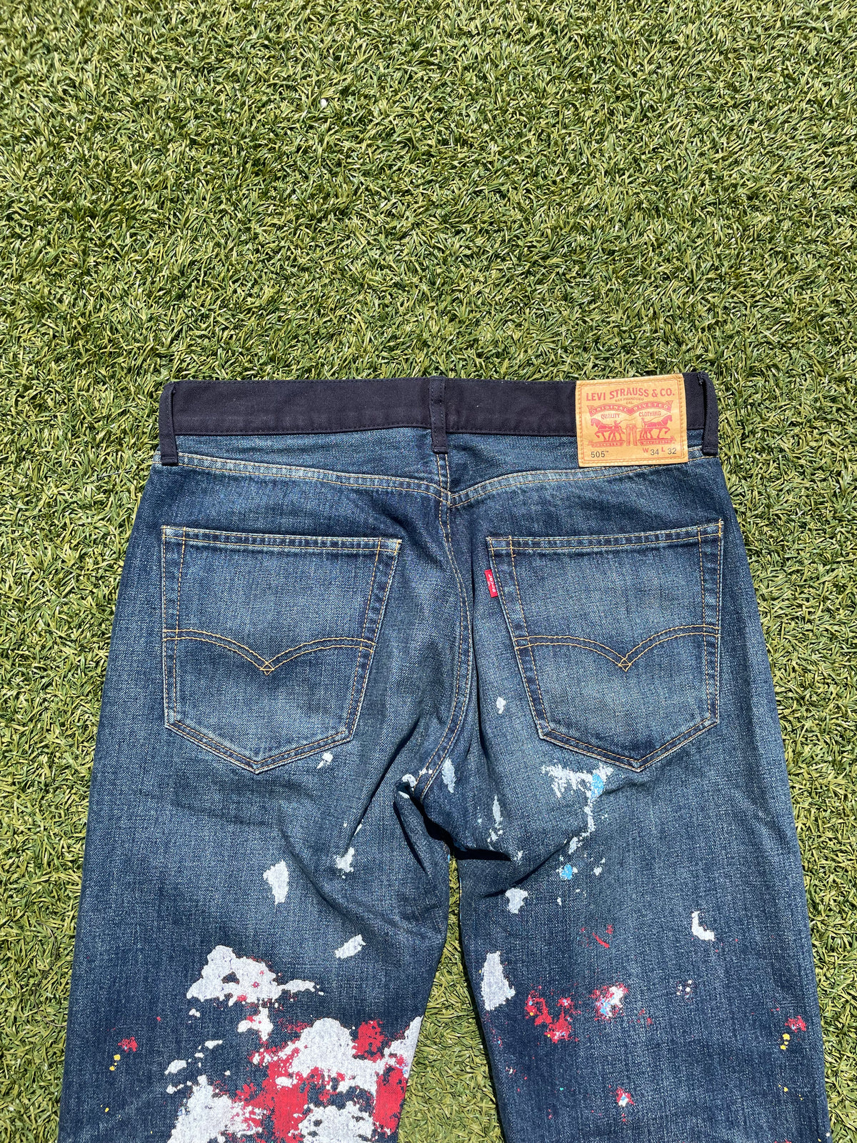 AD2017 Junya Watanabe Paint Splatter Indigo Denim