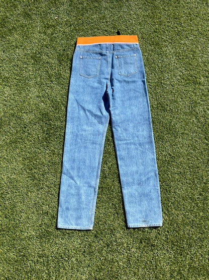 2019’ Maison Margiela Orange Waistband Spliced Denim