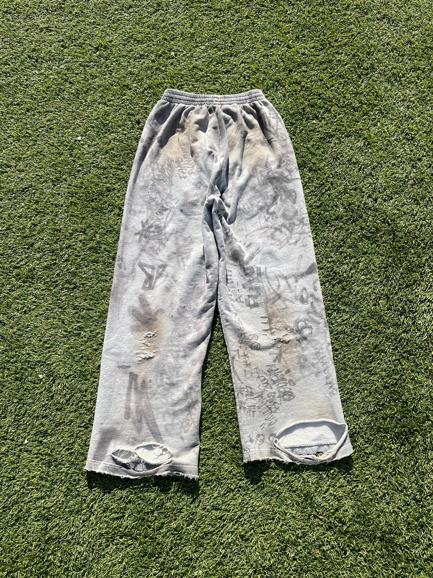 SS23 “Mudshow” - Balenciaga Grey Graffiti Skater Sweatpants