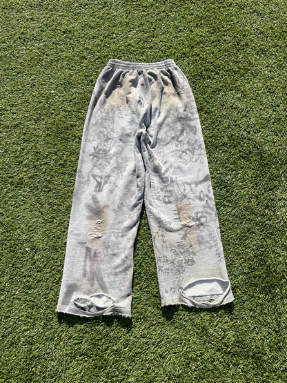 SS23 “Mudshow” - Balenciaga Grey Graffiti Skater Sweatpants