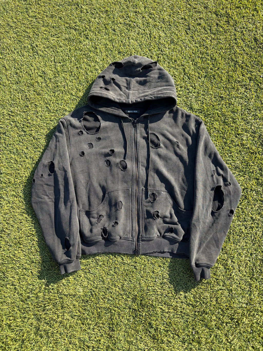 AW26 Troubled Waters Double Layered Bullet Thermal Zip Up Hoodie