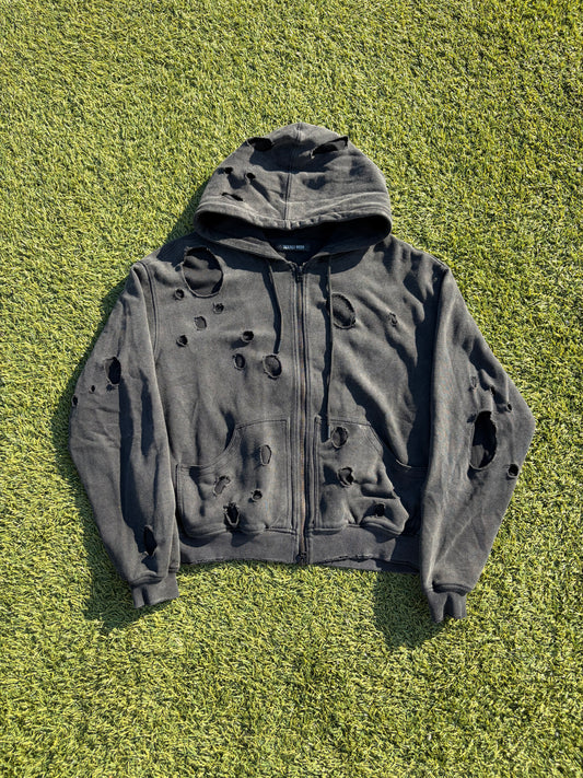 AW26 Troubled Waters Double Layered Bullet Thermal Zip Up Hoodie