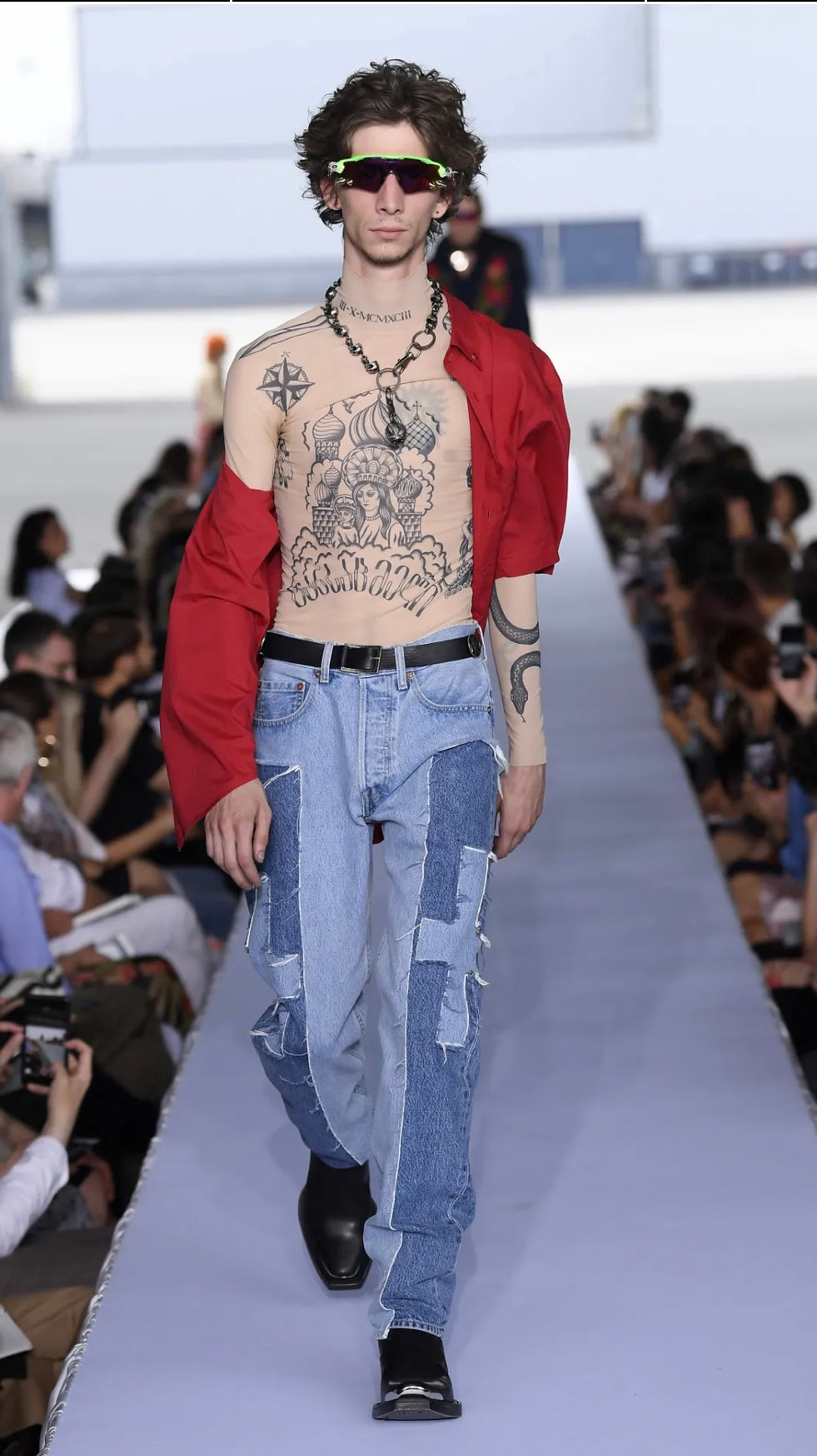 SS19 Vetements Levis Reconstructed Cross Lightwash Denim