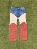 AW20 Telfar Hybrid Triple Panel Leather Straight Leg Denim