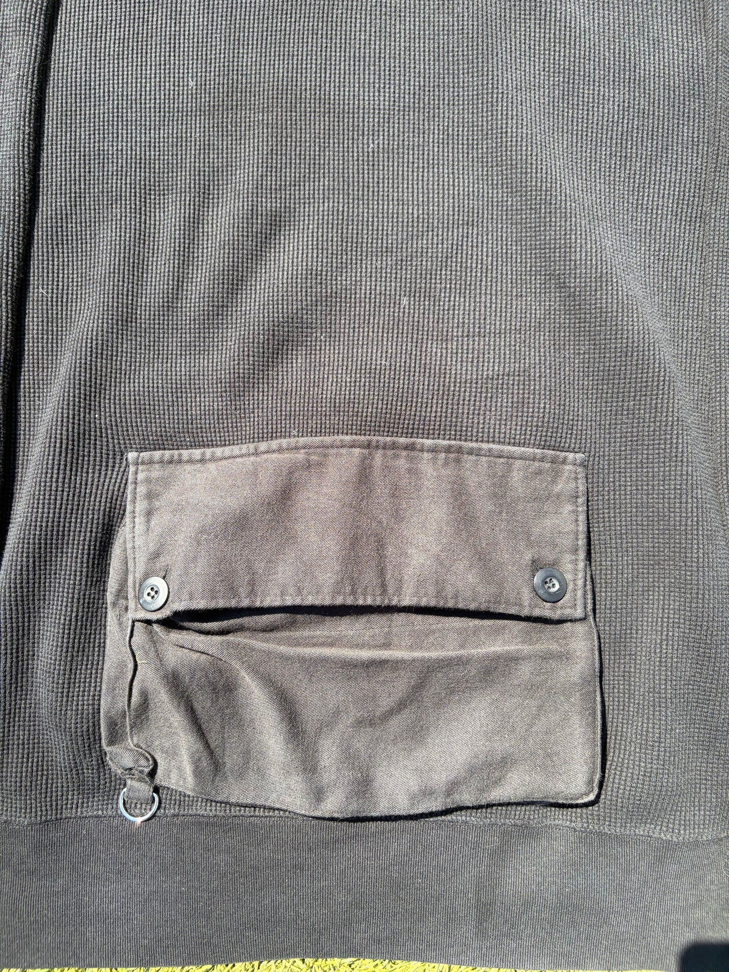 AW03 “Paperdoll” - Undercover Multi Cargo Pocket Convertible Waffle Knit Thermal Hoodie