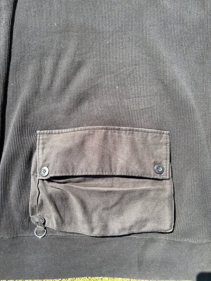 AW03 “Paperdoll” - Undercover Multi Cargo Pocket Convertible Waffle Knit Thermal Hoodie