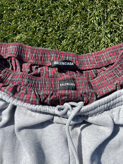 FW21 Balenciaga Trompe-l’oeil Double Waist Boxer Sweatpants