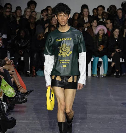 AW23 Mowalola USA Passport Leather Long Sleeve