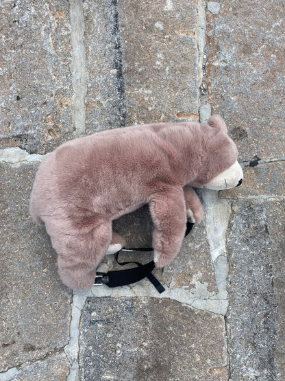 FW17 Dolce & Gabanna Brown Teddy Bear Fur Backpack