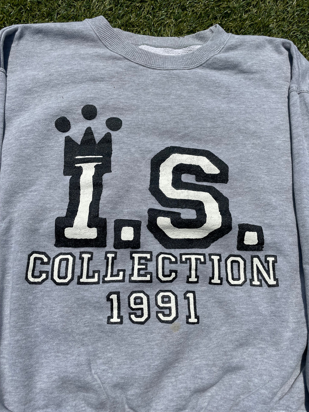 1991 Issey Miyake Crown Logo Heather Grey Sweater