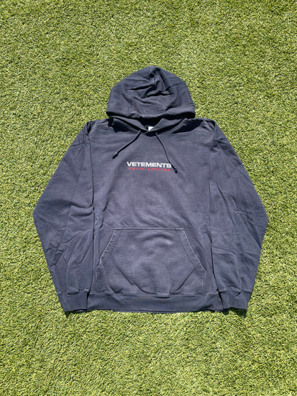 Vetements Navy Haute Couture Logo Hoodie