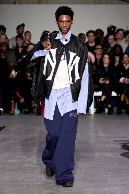 FW23 Mowalola 'NYC' Logo Hybrid Stripe Button Up Shirt