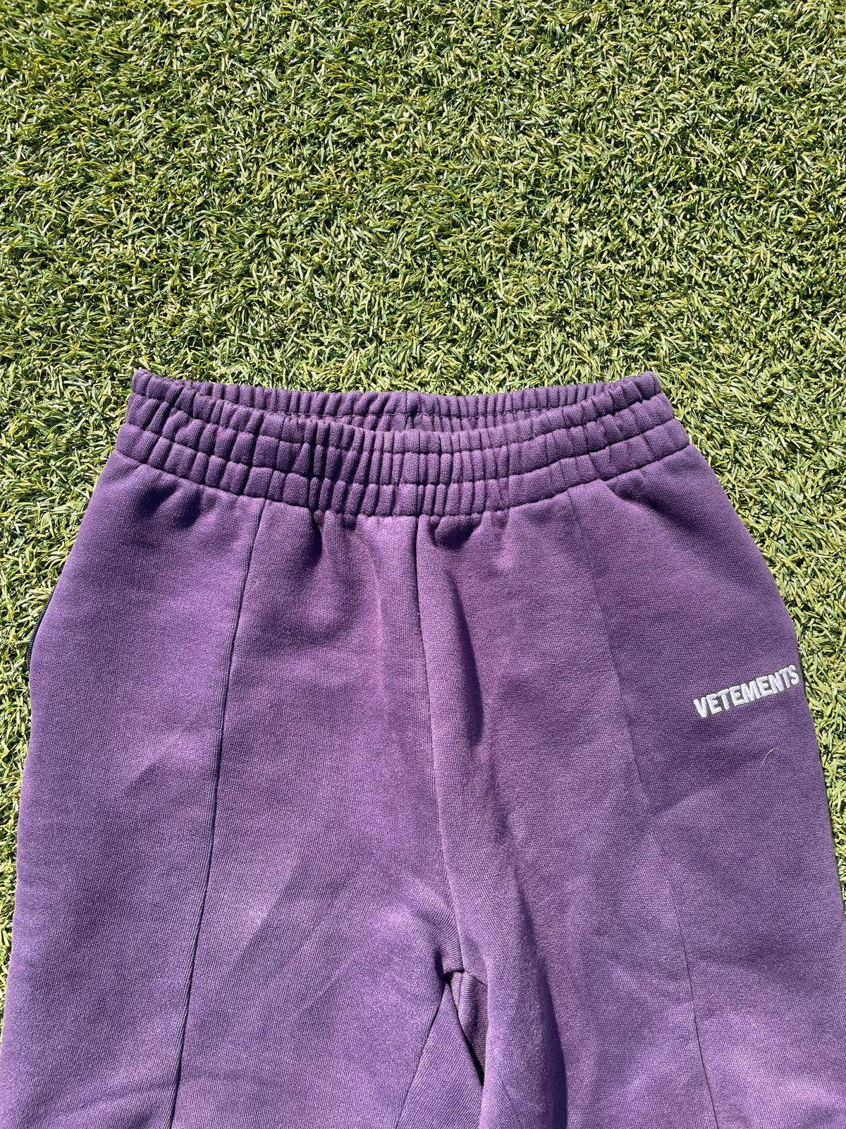 AW17 Vetements “Sexual Fantasies” Reconstructed Purple Sweatpants
