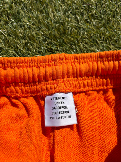 FW22 Vetements Hi-Speed Racing Orange Baggy Sweatpants